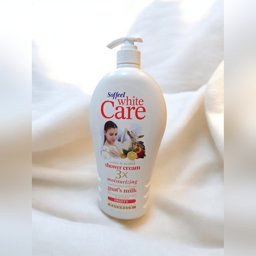 Soffeel white care soothe & protect shower cream goat's milk fruity 1200ml